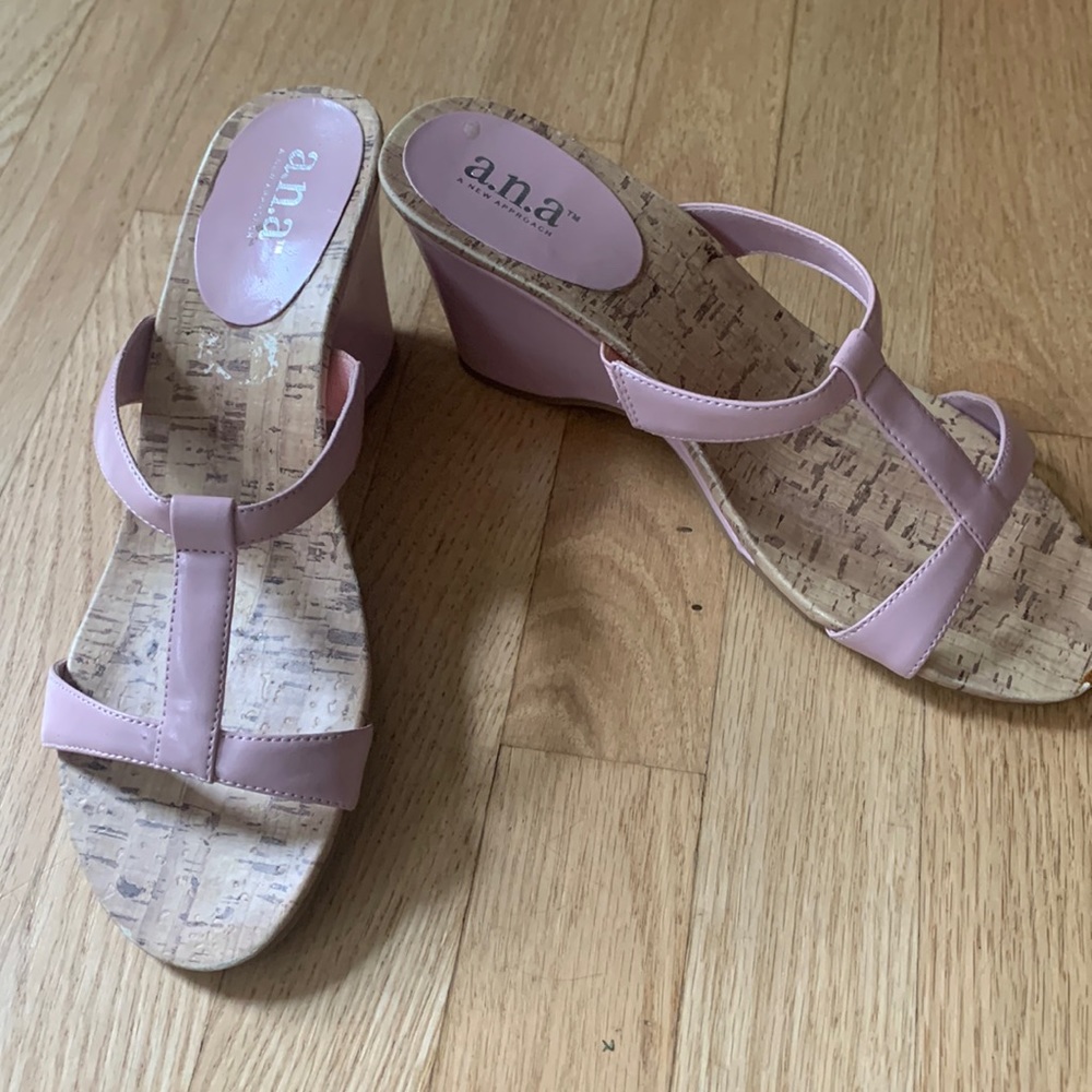Pink Wedge Sandals, Size 8.5M